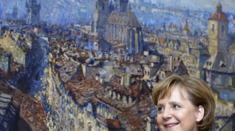 Merkelová při návštěvě české metropole v roce 2007