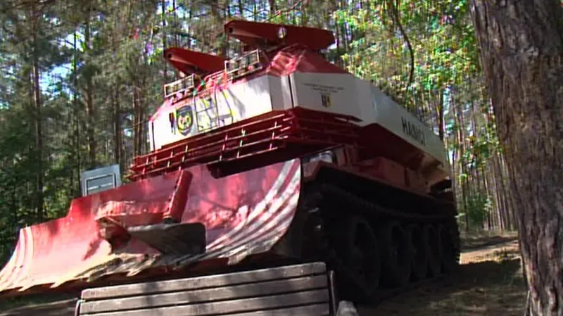 Požár lesa u Bzence