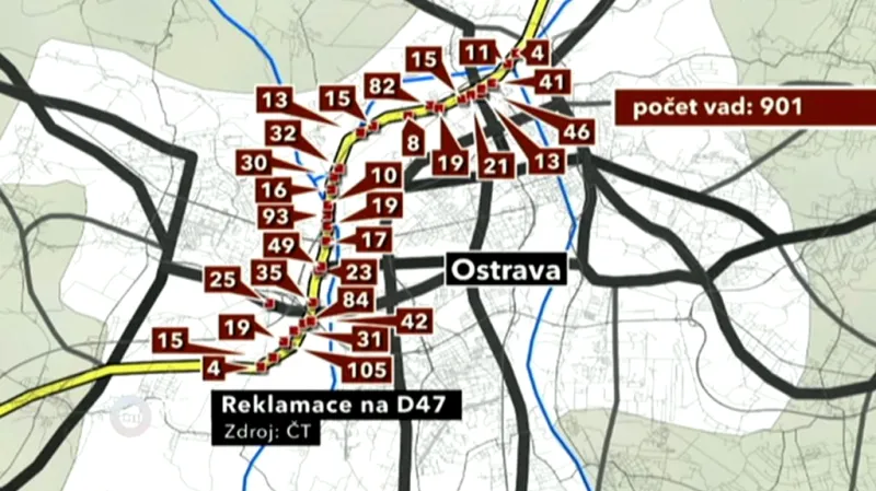 Vady na dálnici D47