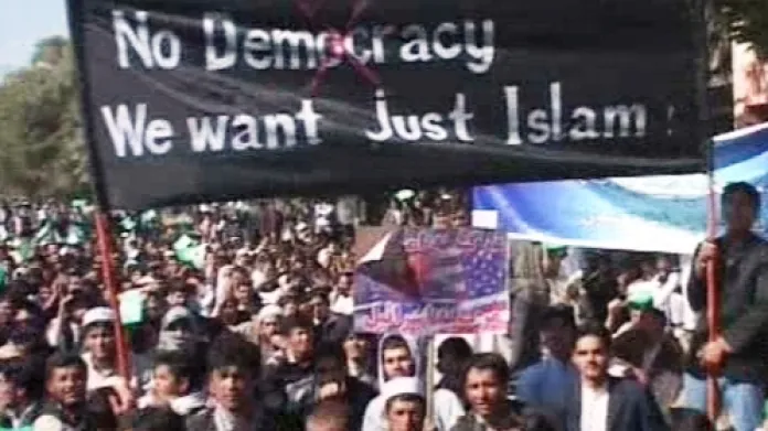 Protiamerická demonstrace v Kábulu