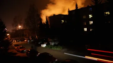 Požár bývalé pily ve Valašském Meziříčí