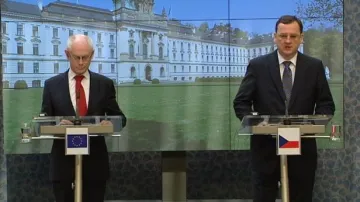 Brífink po setkání premiéra Nečase a předsedy Evropské rady Hermana van Rompuye