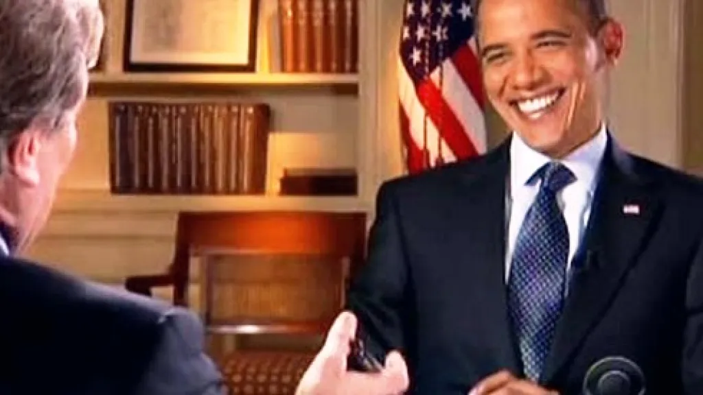 Barack Obama při rozhovoru