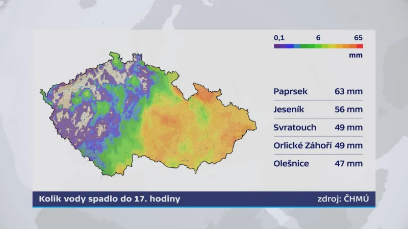 Srážky do 17. hodiny
