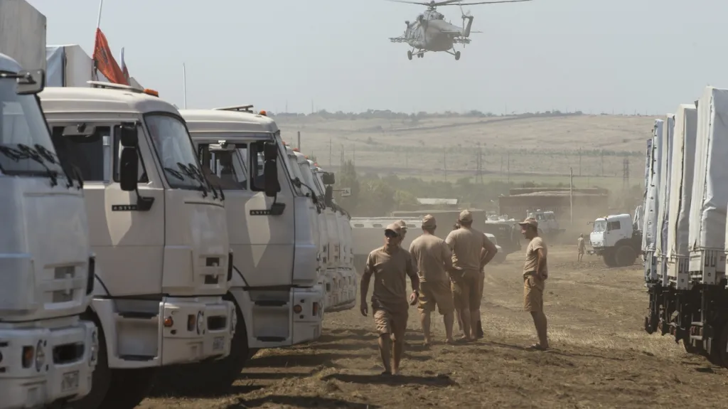 Konvoj s ruskou humanitární pomocí pro Ukrajinu