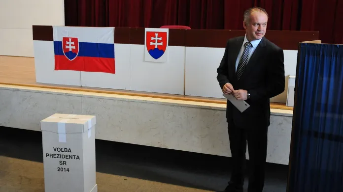 Andrej Kiska u voleb