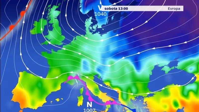 Od severovýchodu proudí do střední Evropy studený arktický vzduch