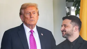 Ukrajinský prezident Volodymyr Zelenskyj během nedávné schůzky s prezidentem USA Donaldem Trumpem