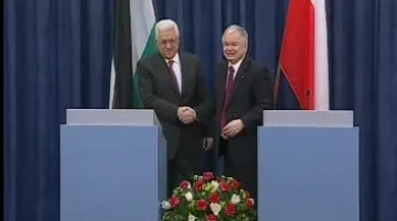 Mahmúd Abbás a Lech Kaczyński