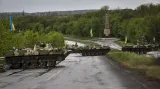 Ukrajinské tanky u Kramatorsku