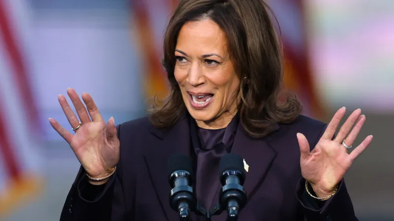 Kamala Harrisová na povolebním setkání s příznivci