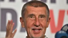 Předseda hnutí ANO Andrej Babiš na tiskové konferenci ve volebním štábu středočeské organizace hnutí ANO po skončení krajských voleb a prvního kola voleb do Senátu