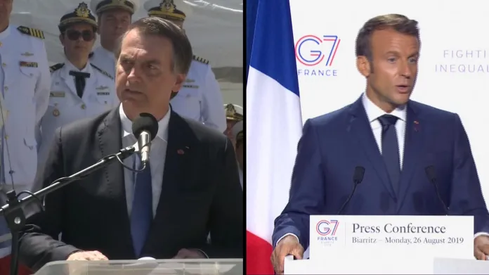 Prezidenti Jair Bolsonaro a Emmanuel Macron