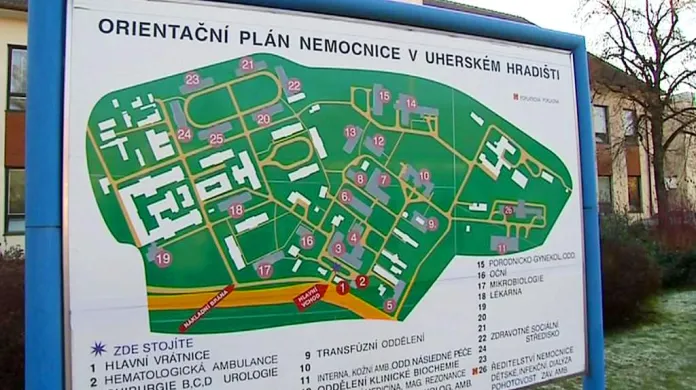 Plán nemocnice v Uherském Hradišti