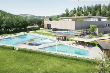 Za tři roky má mít Český Krumlov nové aquacentrum na místě vyhořelého bazénu