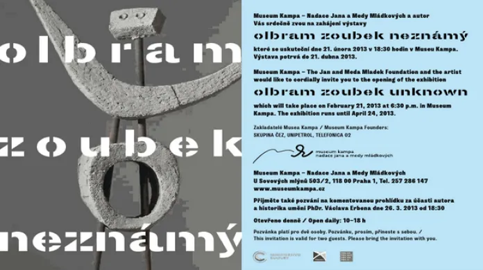 Pozvánka na výstavu Olbrama Zoubka