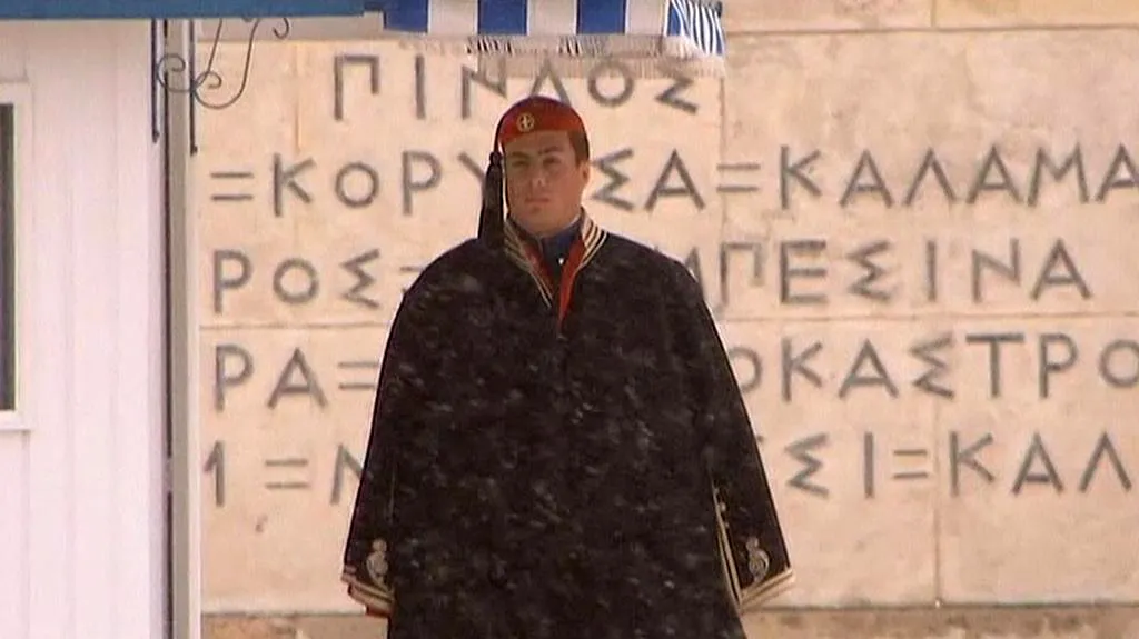 Řecko zasypal sníh