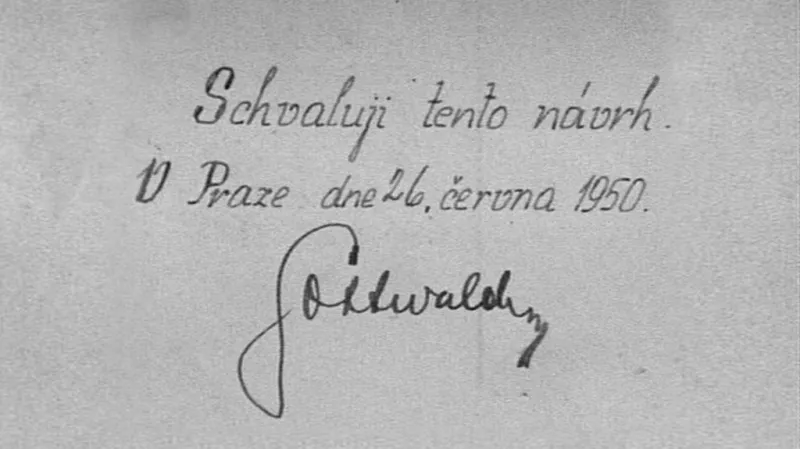 Gottwaldův podpis pod rozsudkem