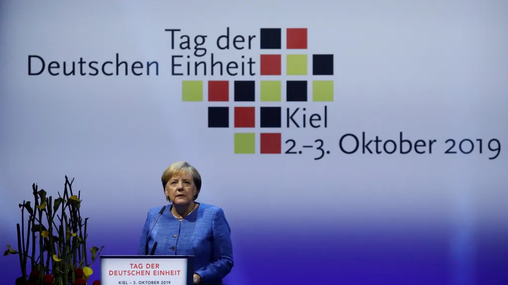 Kancléřka Merkelová na oslavách v Kielu