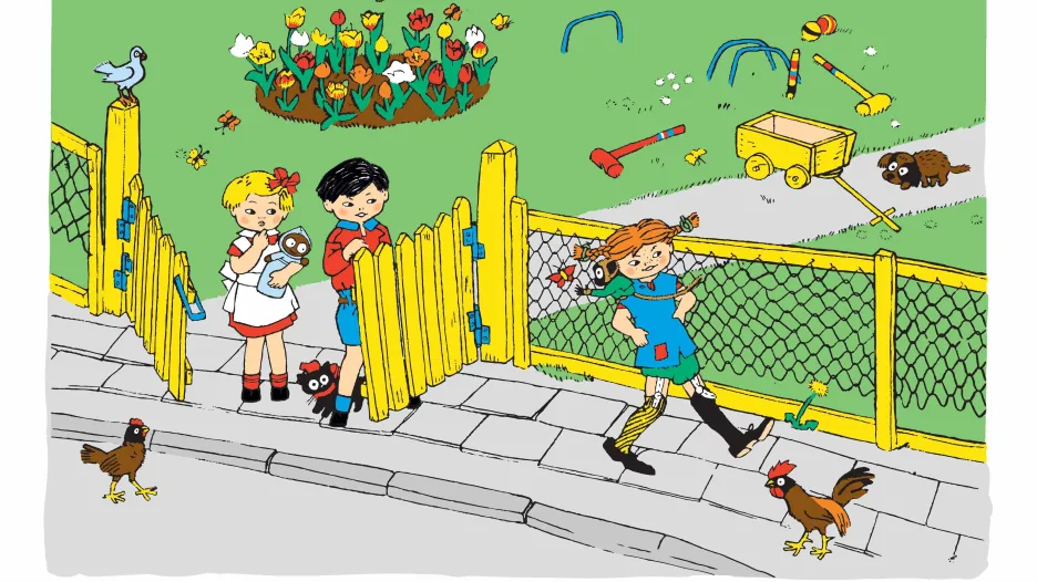 Původní ilustrace Pipi Dlouhé punčochy od Ingrid Vang Nymanové