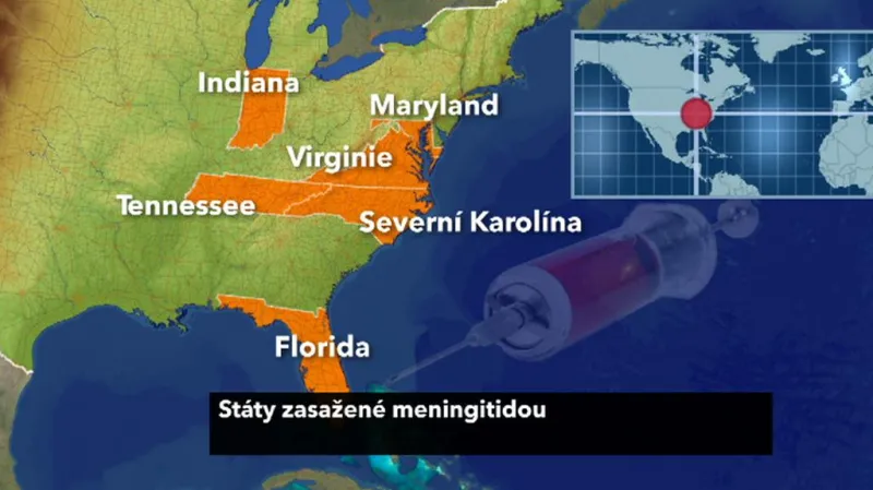 Státy zasažené meningitidou