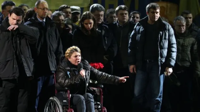 Julija Tymošenková promluvila k Majdanu