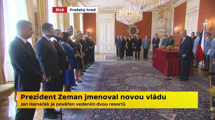 Prezident Zeman jmenoval druhou Babišovu vládu
