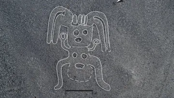 Humanoid na planině Nazca  - vylepšená fotografie