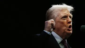 Prezident Donald Trump pronáší projev před Komisí pro náboženskou svobodu Bílého domu v Muzeu Bible ve Washingtonu, 8. září 2025