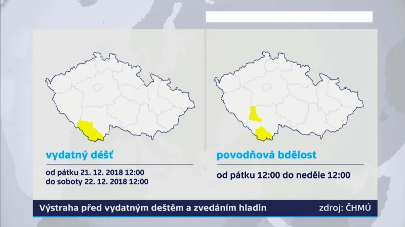 Aktuální výstraha ČHMÚ