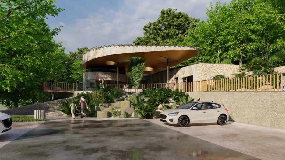 Vizualizace zrekonstruovaného hlavního vstupu do Zoo Brno