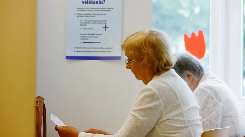 Volební místnost v Rize