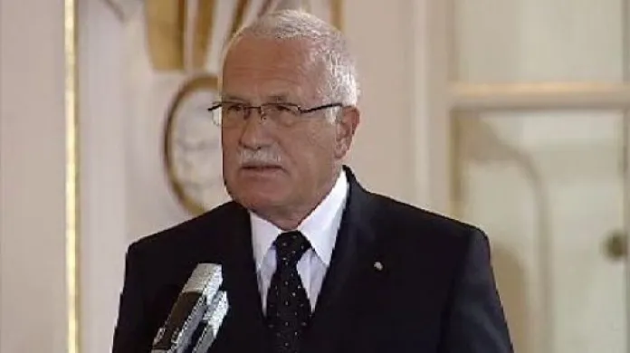 Projev Václava Klause ve Španělském sále