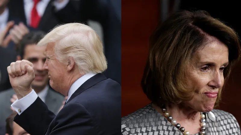 Donald Trump a Nancy Pelosiová. Radost i smutek nad hlasováním v dolní komoře