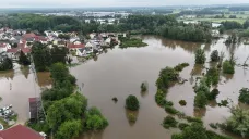 Povodně v Gotteshofenu u města Ingolstadt