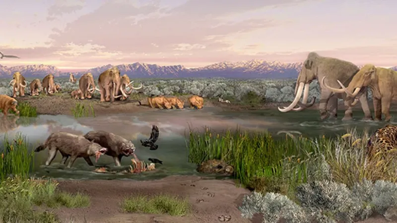 Krajina kolem jezera Otero před asi 10 tisíci roky