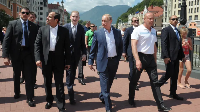 Abdal Fattáh Sísí a Vladimir Putin v Soči