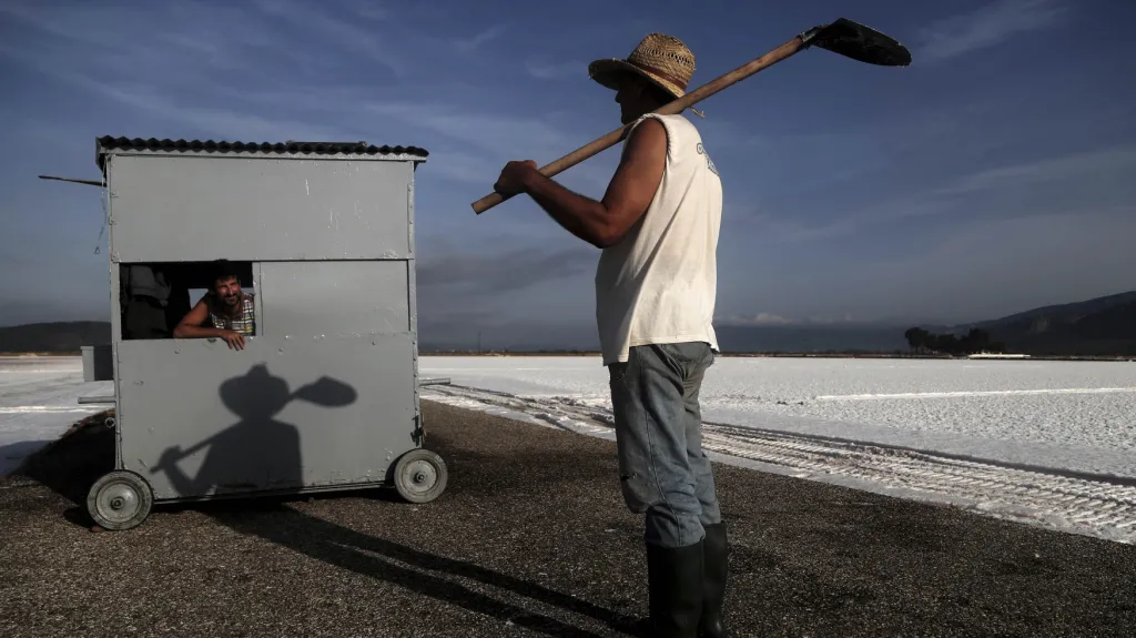 Těžba soli v Řecku