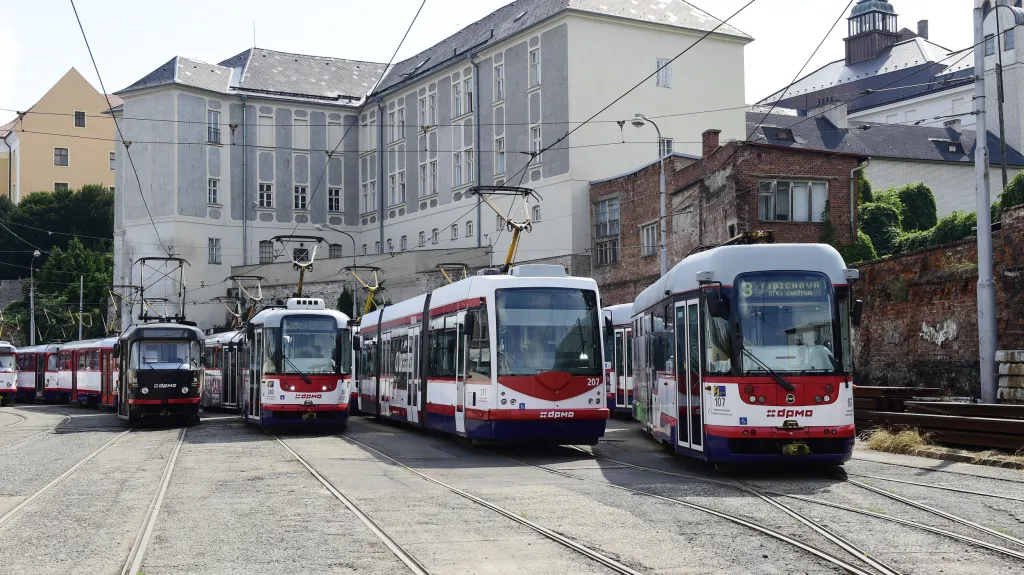 Tramvajové depo v centru Olomouce