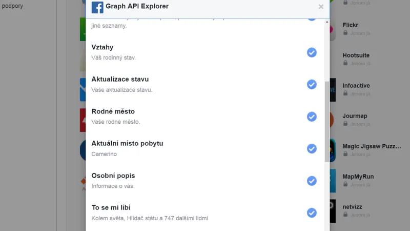 Nastavení aplikací