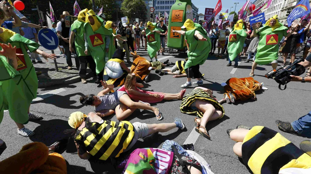 Demonstrace proti summitu G7 v Mnichově