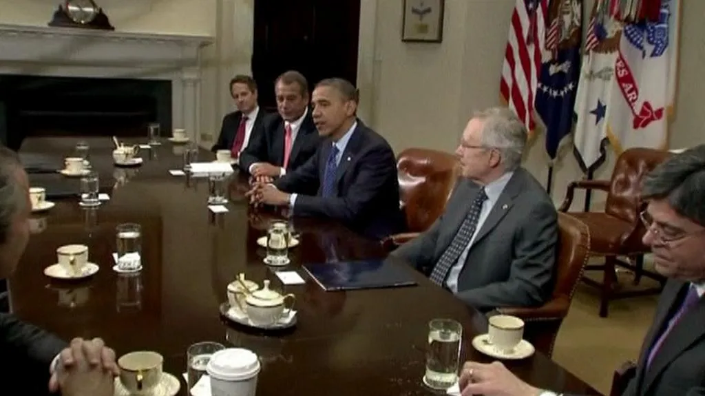 Jednání prezidenta Obamy s politickými špičkami USA