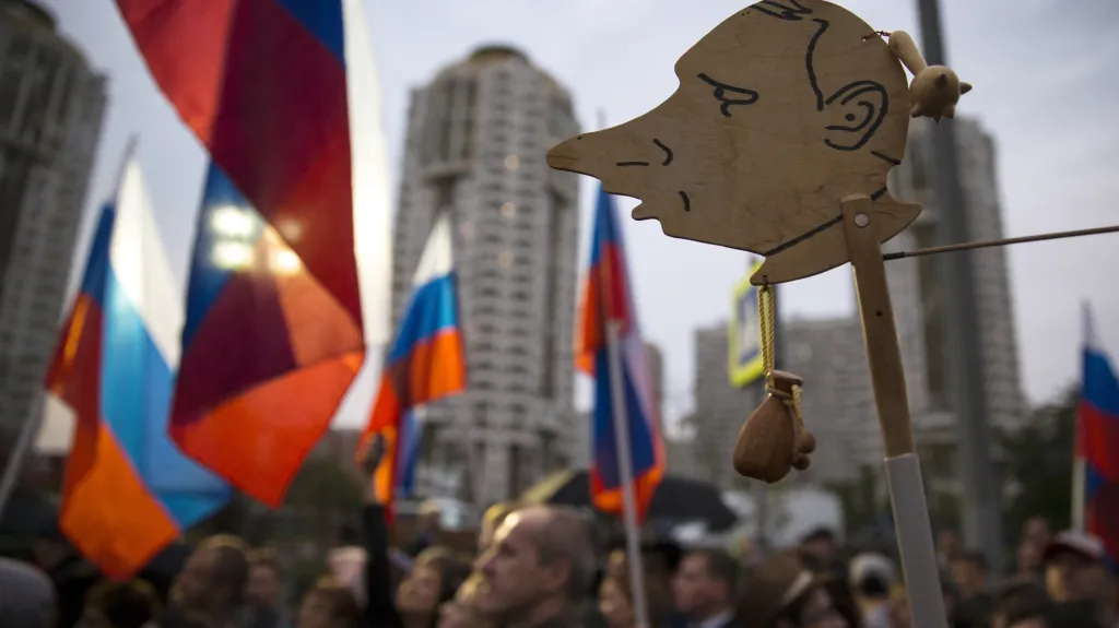 Opoziční demonstrace na periferii Moskvy