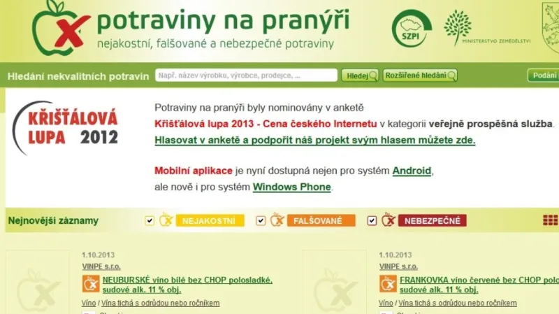 Potraviny na pranýři