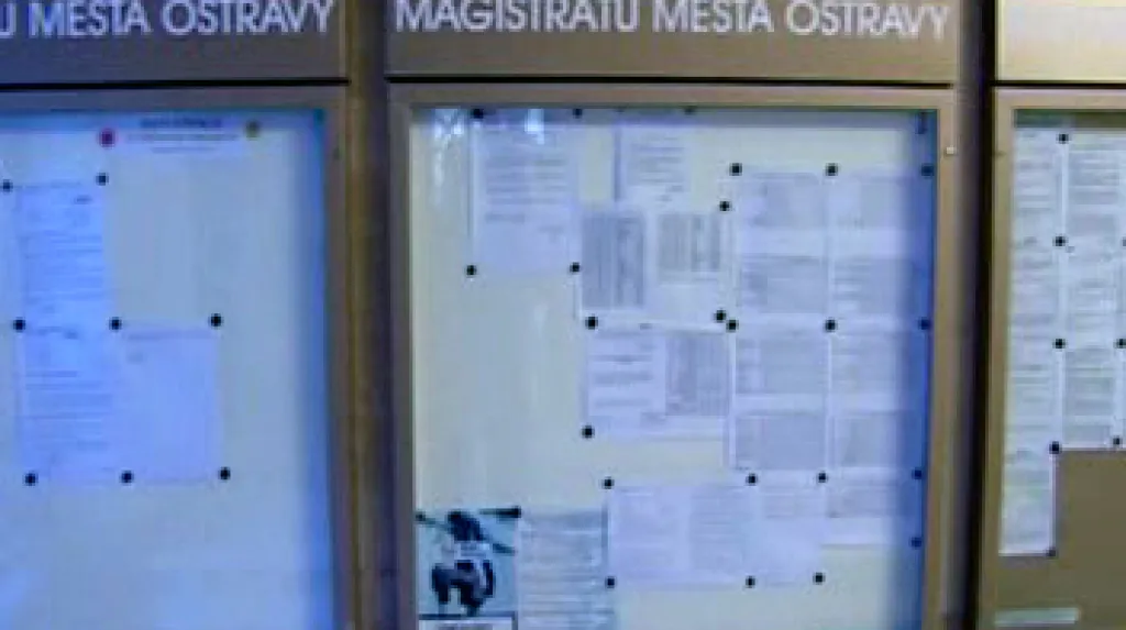 Informační tabule radnice Ostravy