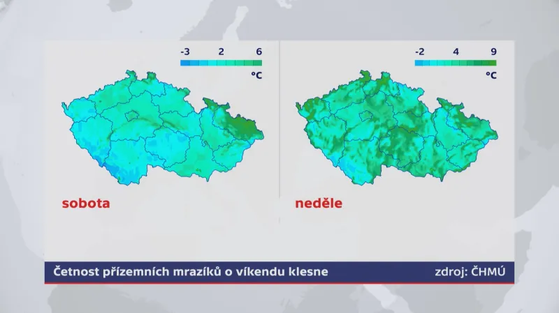 Ranní mrazíky během víkendu