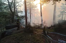 Hasiči zlikvidovali požár u Jetřichovic v Českém Švýcarsku