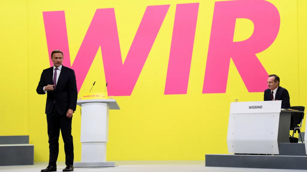 Christian Lindner a Volker Wissing na sjezdu FDP