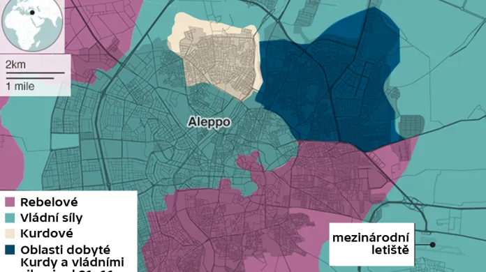 Mapa dobytí Aleppa