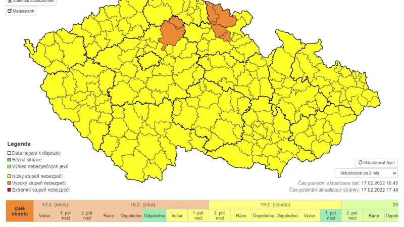 Výstraha meteorologů